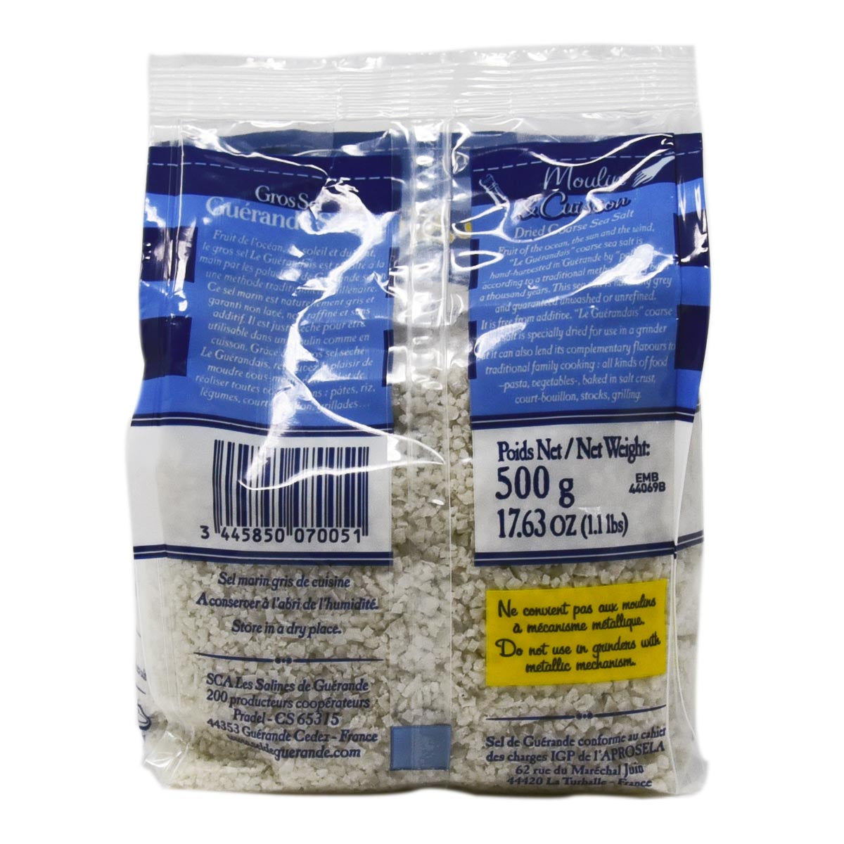 Grobes Meersalz Gros Sel de Guérande - Natürliches Salz aus Frankreich, 500g