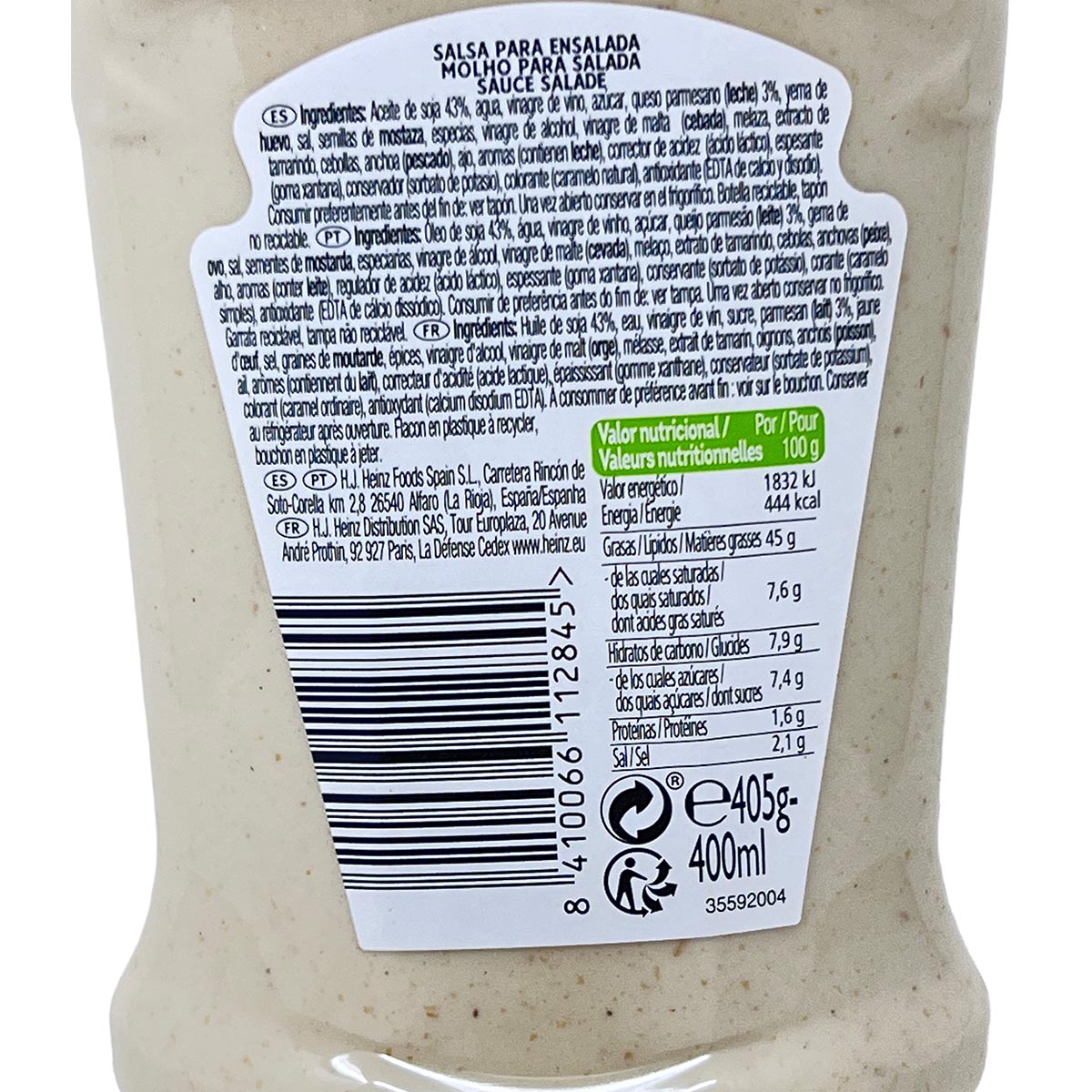 Heinz Caesar Dressing – Originaler Geschmack für Salate in praktischer 400ml Spenderflasche