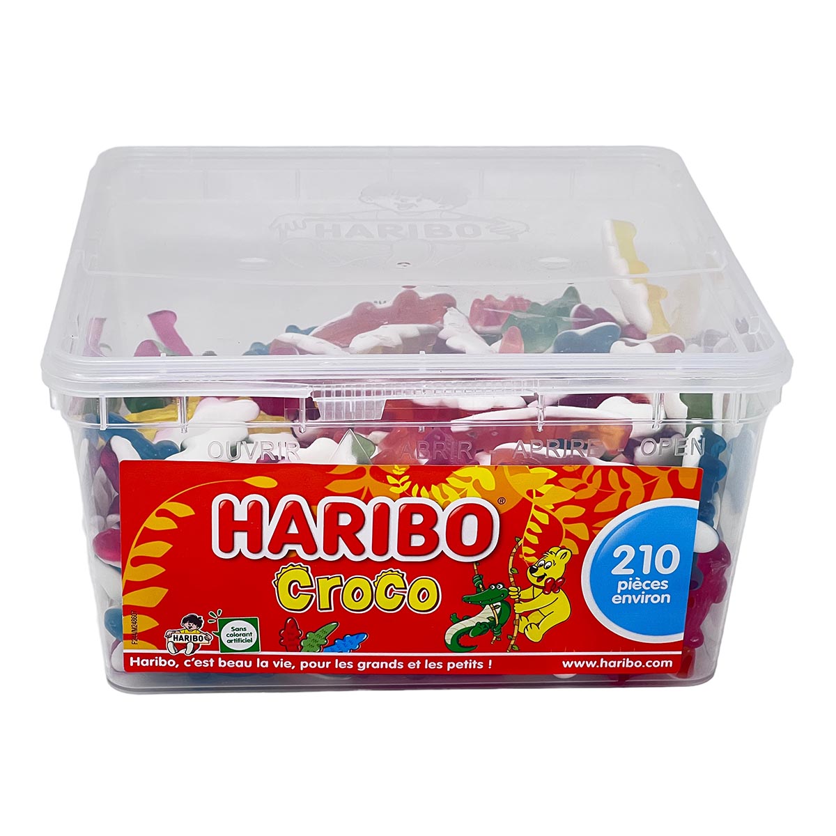 Haribo Croco Krokodile: Bunte Gummibonbons, 1155 g Dose aus Frankreich