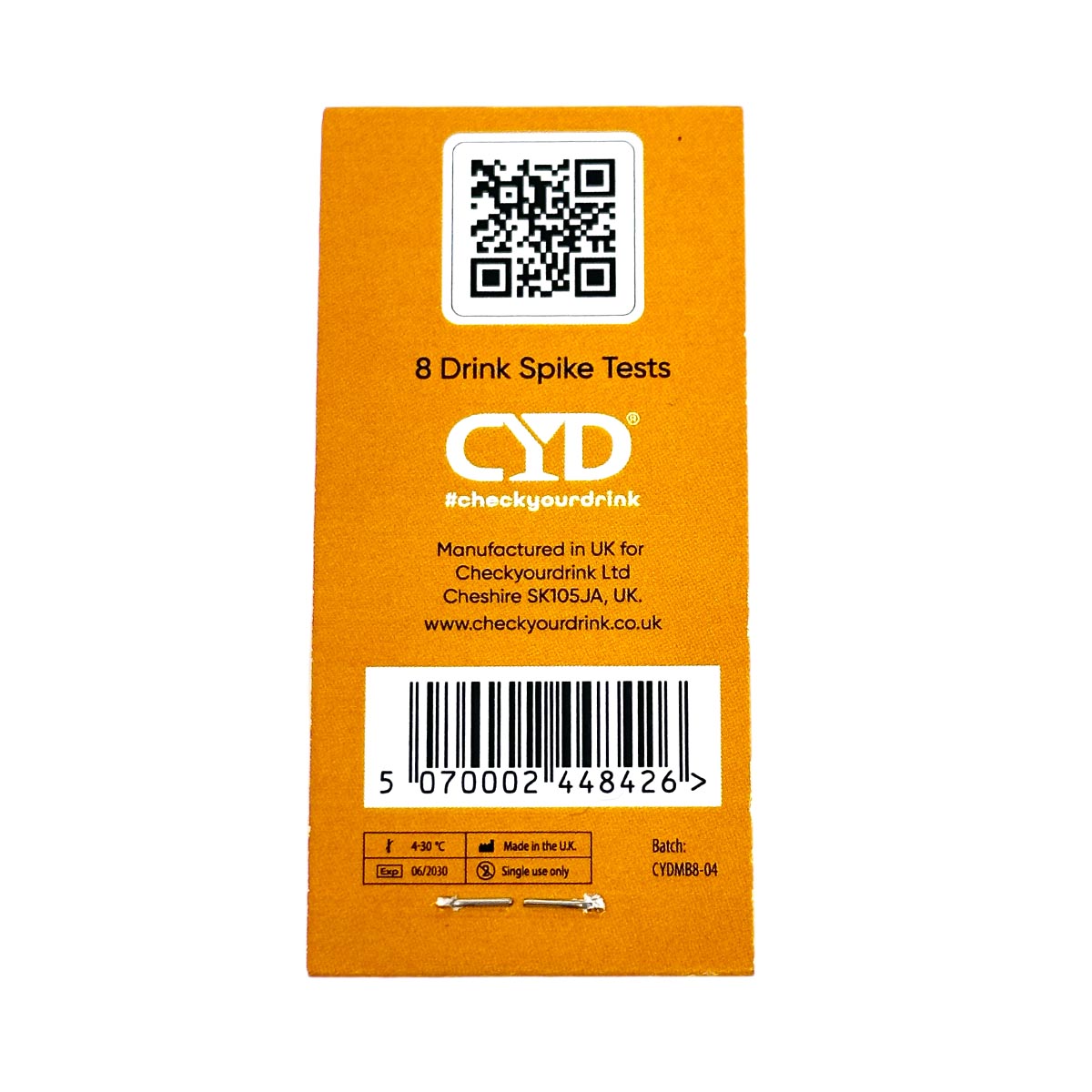 CYD® Teststreifen – 8er Pack für den schnellen Nachweis von K.O.-Tropfen in Getränken