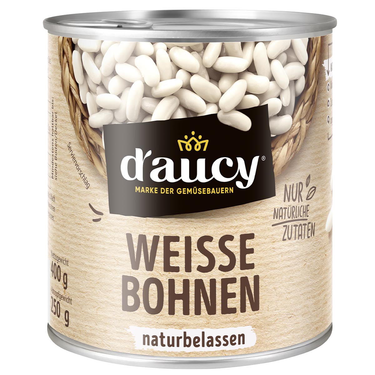 d’aucy Weiße Bohnen – Cremig-milder Geschmack für vielseitige Gerichte 400g