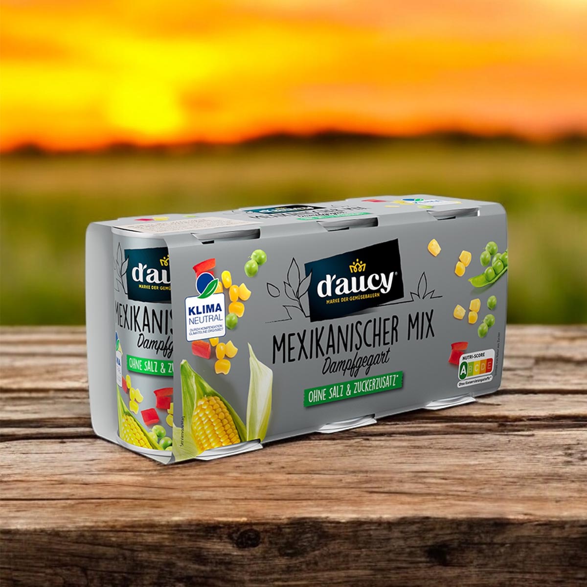 d'aucy Mexikanischer Mix, 3x110g Dosen, ohne Salz & Zucker, ohne Konservierungsstoffe