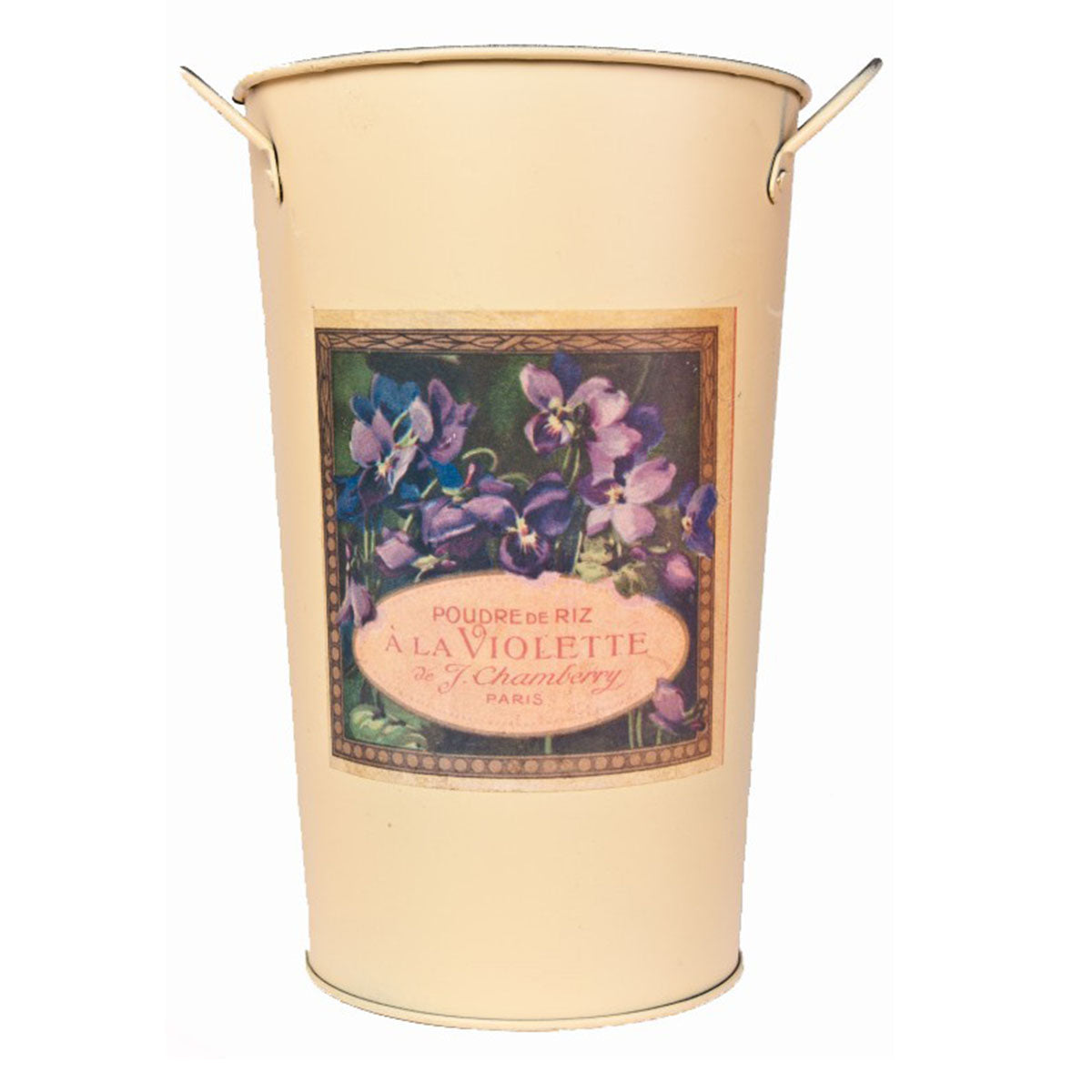 Vintage Metallübertopf 'French Flower' 3er Set, Höhe 25,5cm, Ø 16cm