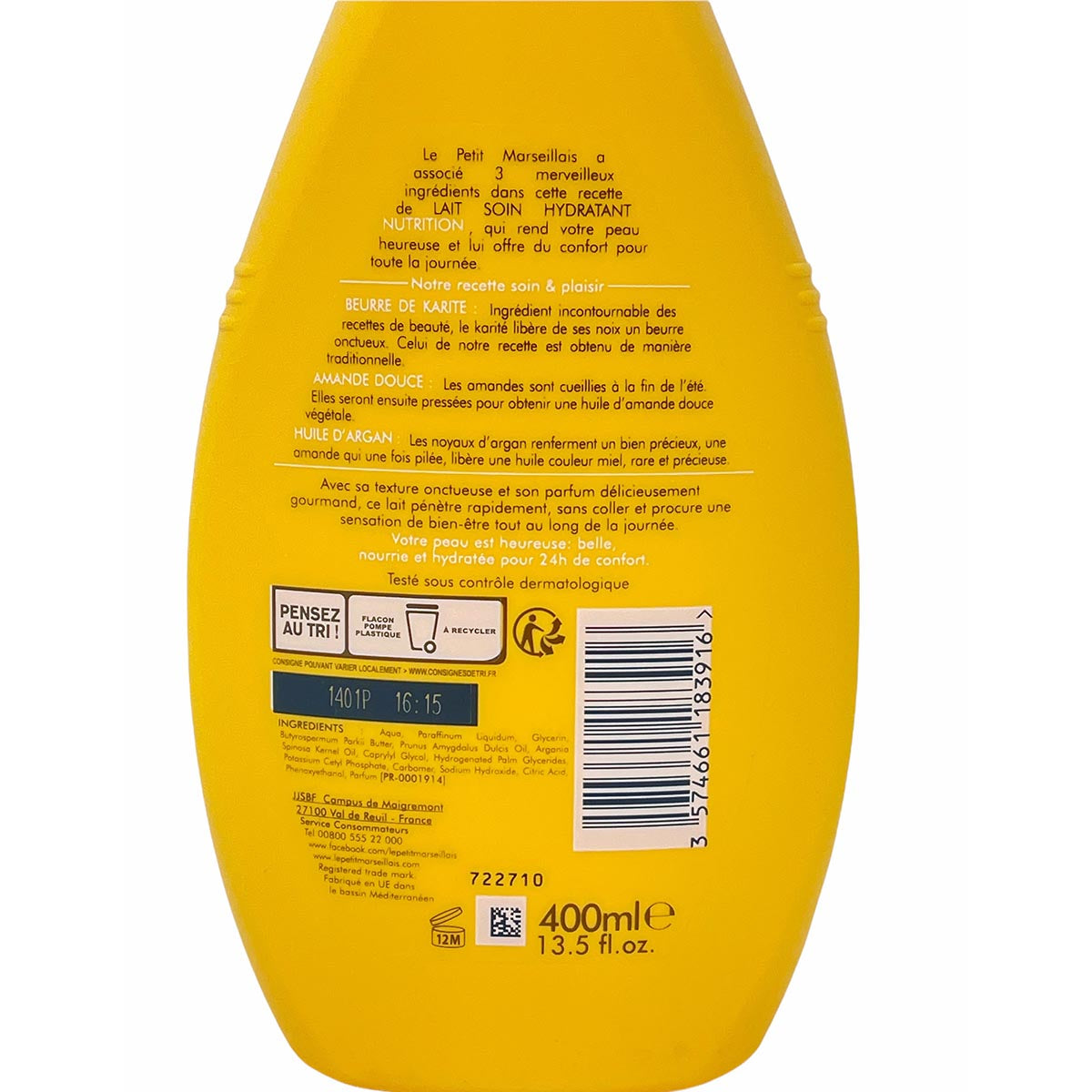 Le Petit Marseillais Körperlotion Body Lotion mit Mandel und Arganöl 400ml