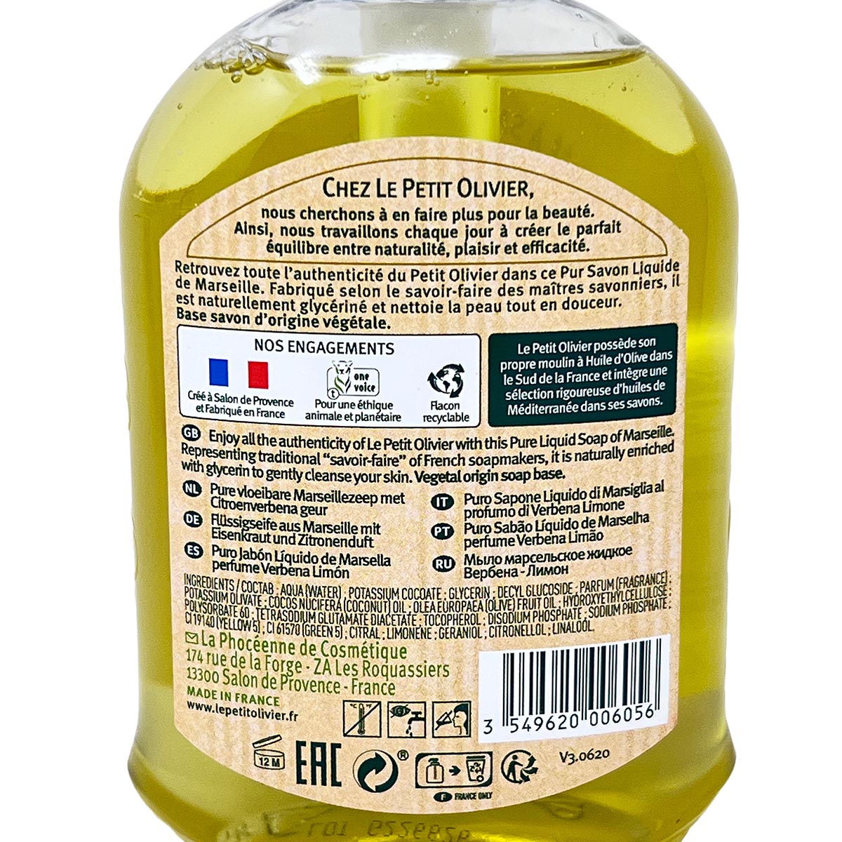 Le Petit Olivier Pur Savon Liquide de Marseille Verveine Citron – 300ml natürliche Pflege
