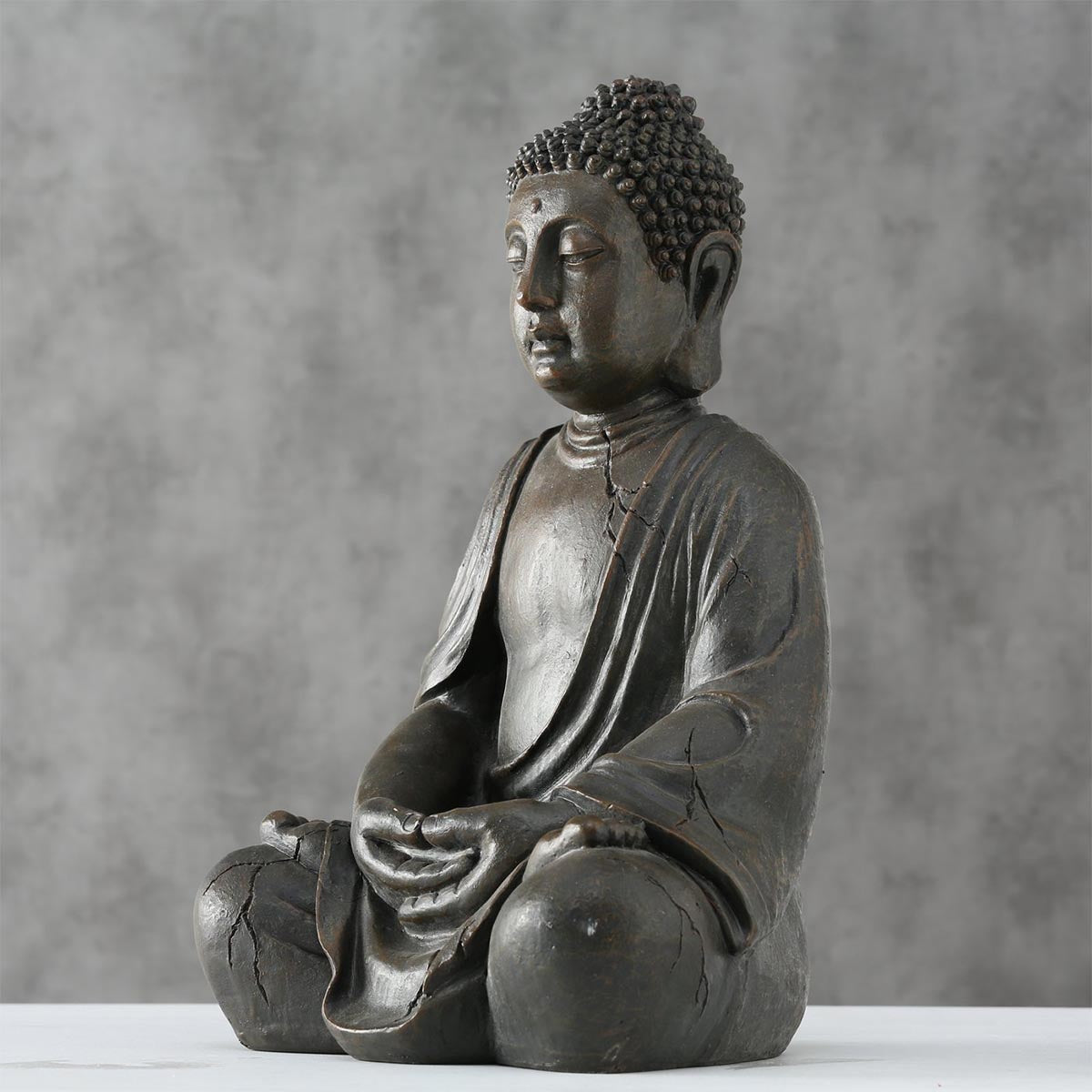 FeineHeimat Buddha Figur sitzend in Meditation 50 cm - Inspirierende Gartendekoration für spirituelle Harmonie