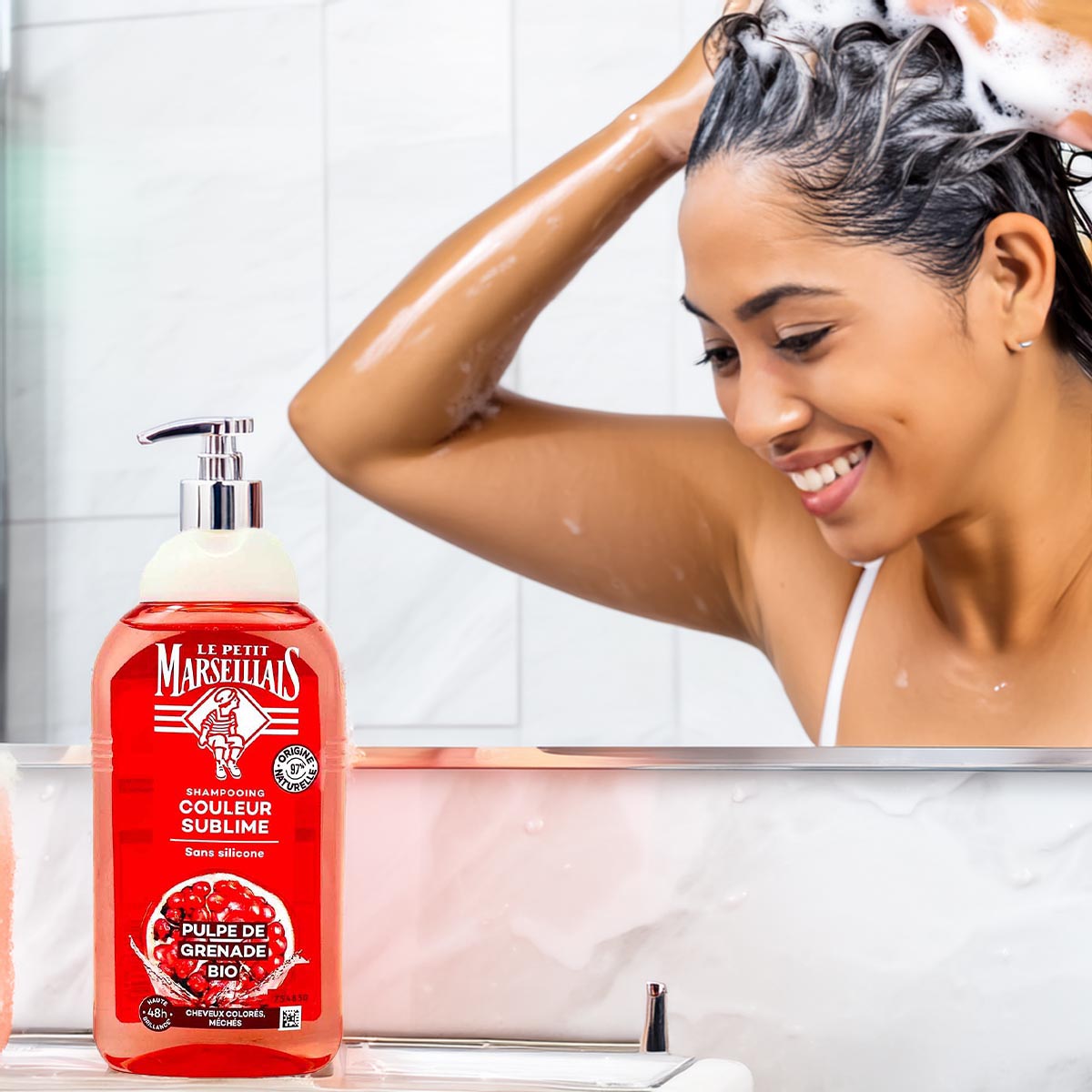 Le Petit Marseillais Bio Shampoo Mohn Granatapfel 250ml für gefärbtes Haar