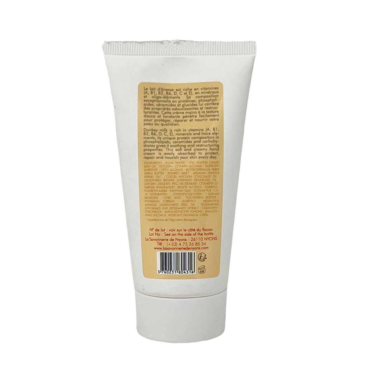 La Savonnerie De Nyons BIO Handcreme mit Eselsmilch Crème Mains au lait d'ânesse 75ml