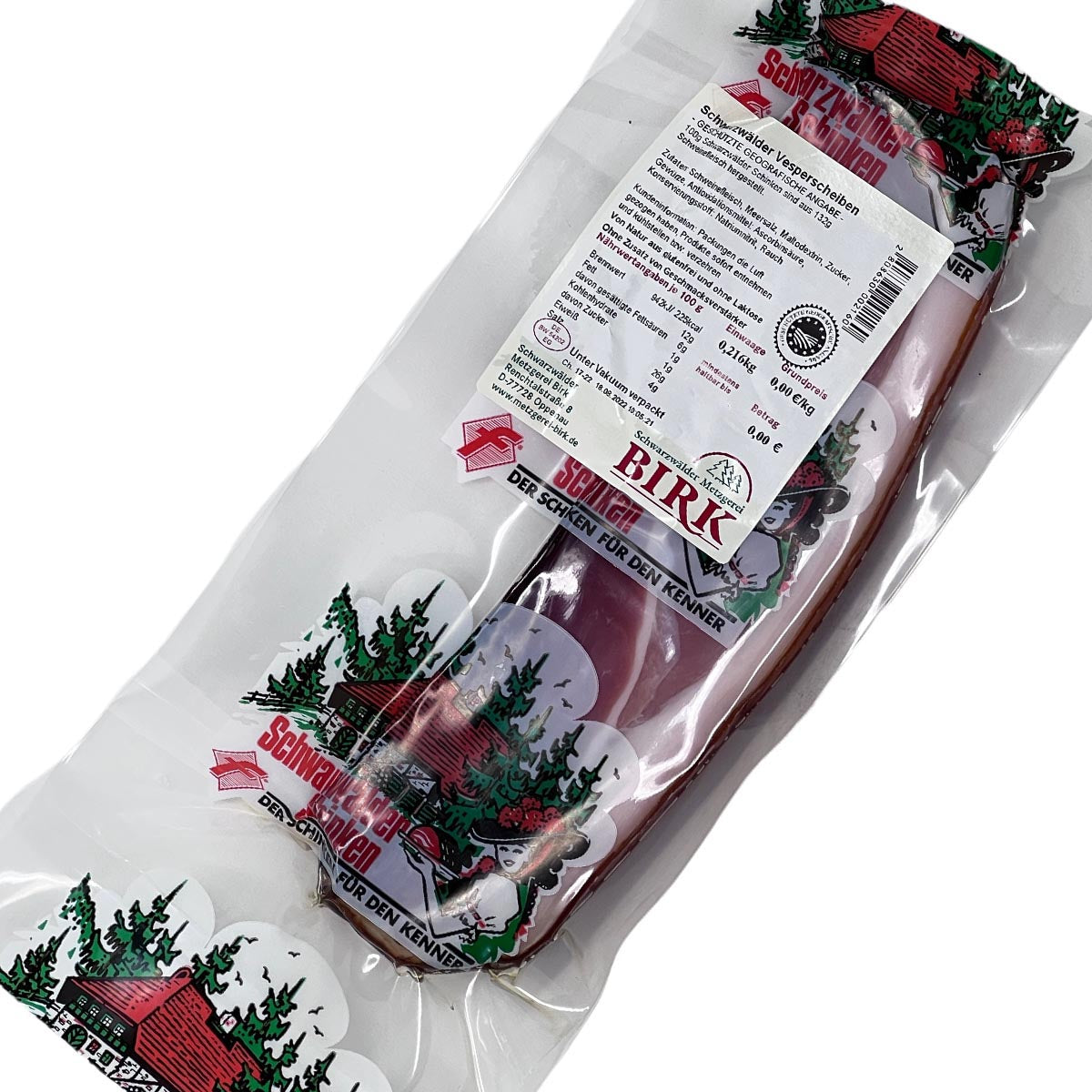 Schwarzwaldmetzgerei Birk Schwarzwälder Schinken Vesperscheibe g.g.A.