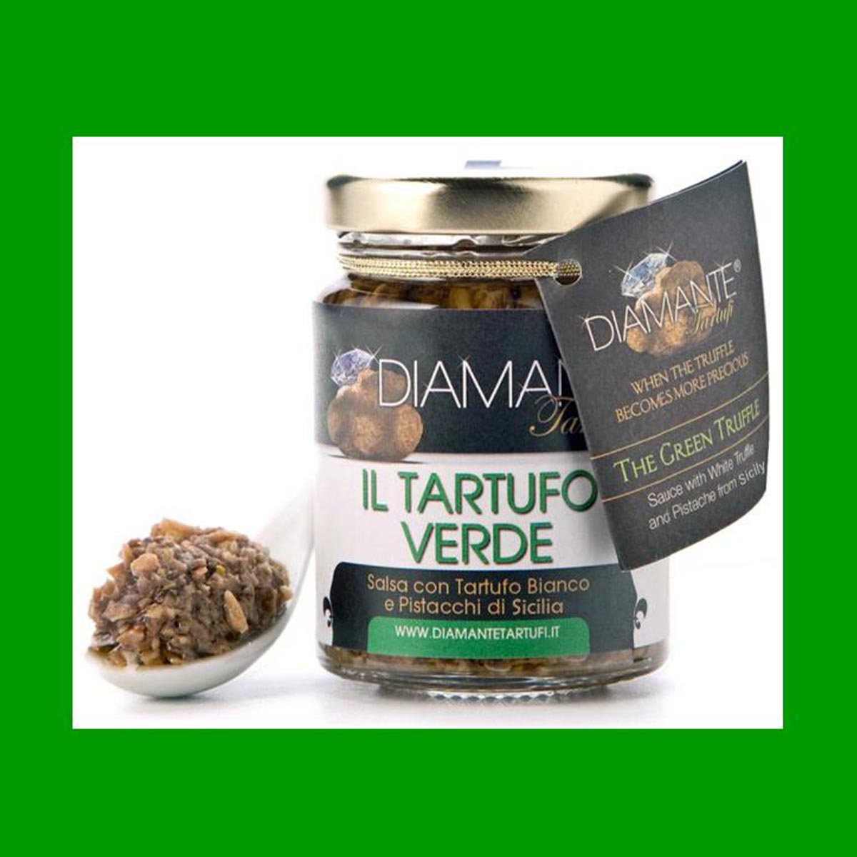 DIAMANTE TARTUFI il Tartufo Verde - Pistazien Pesto mit weißem Trüffel, 130g, exklusiver Gourmet-Genuss