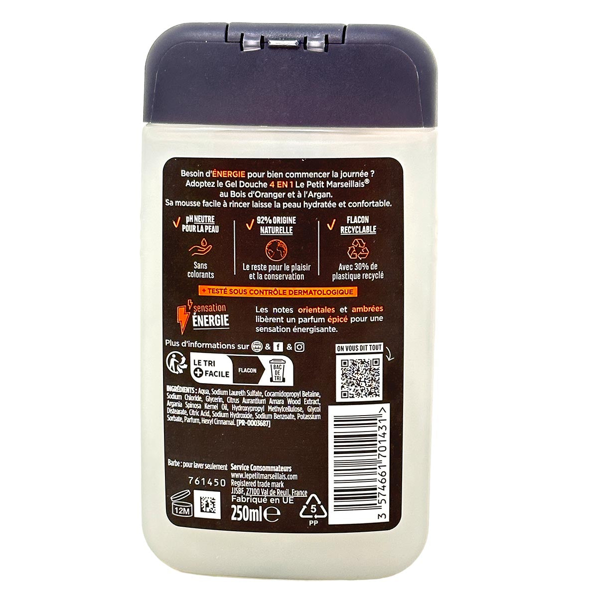 Le Petit Marseillais Duschgel Orangenholz & Argan 250ml – Pflegender Luxus