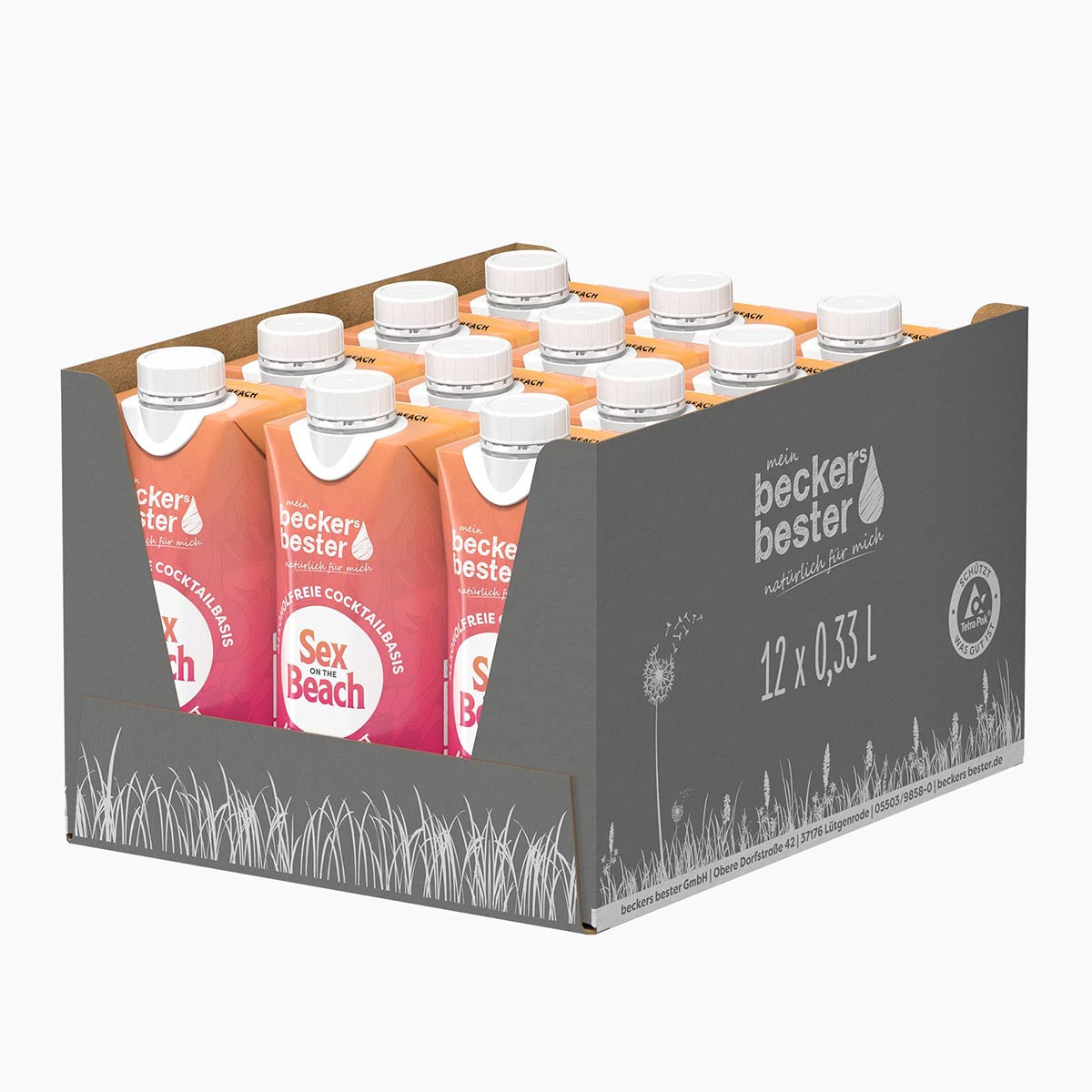 beckers bester Fruchtsaft Getränk Sex on the Beach Fruchtmix Getränk 12 x 0,33 l