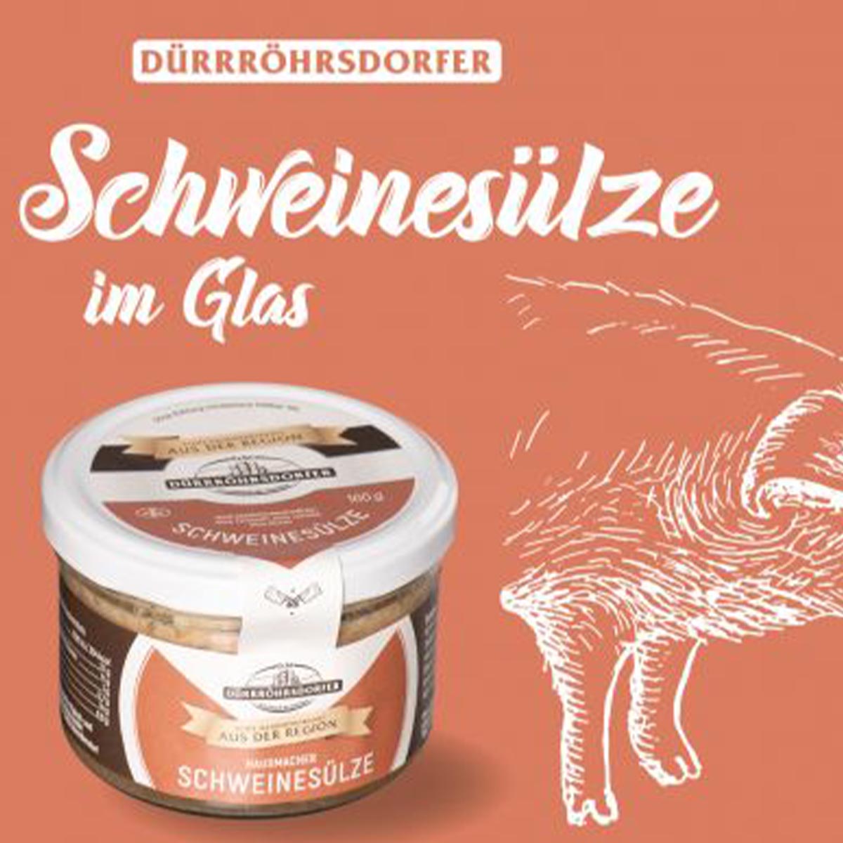 Dürrröhrsdorfer Hausmacher Schweine-Sülze im Glas 160 Gramm