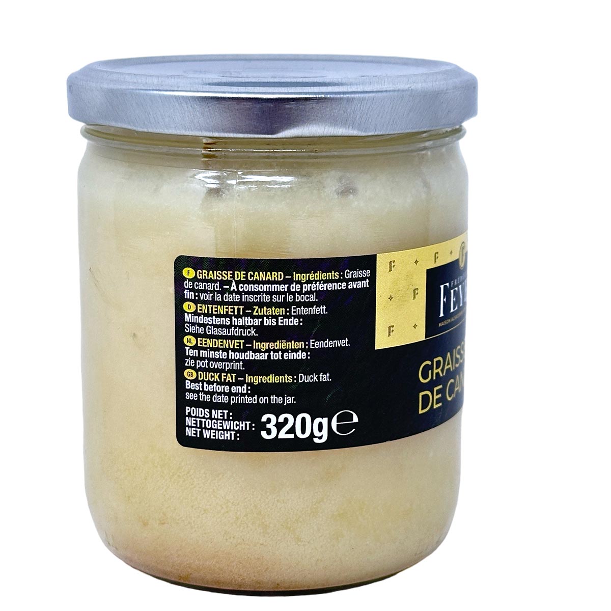 FEYEL Graisse de Canard franz. Delikatess Enten Schmalz Fett, ungesalzen 320g Glas