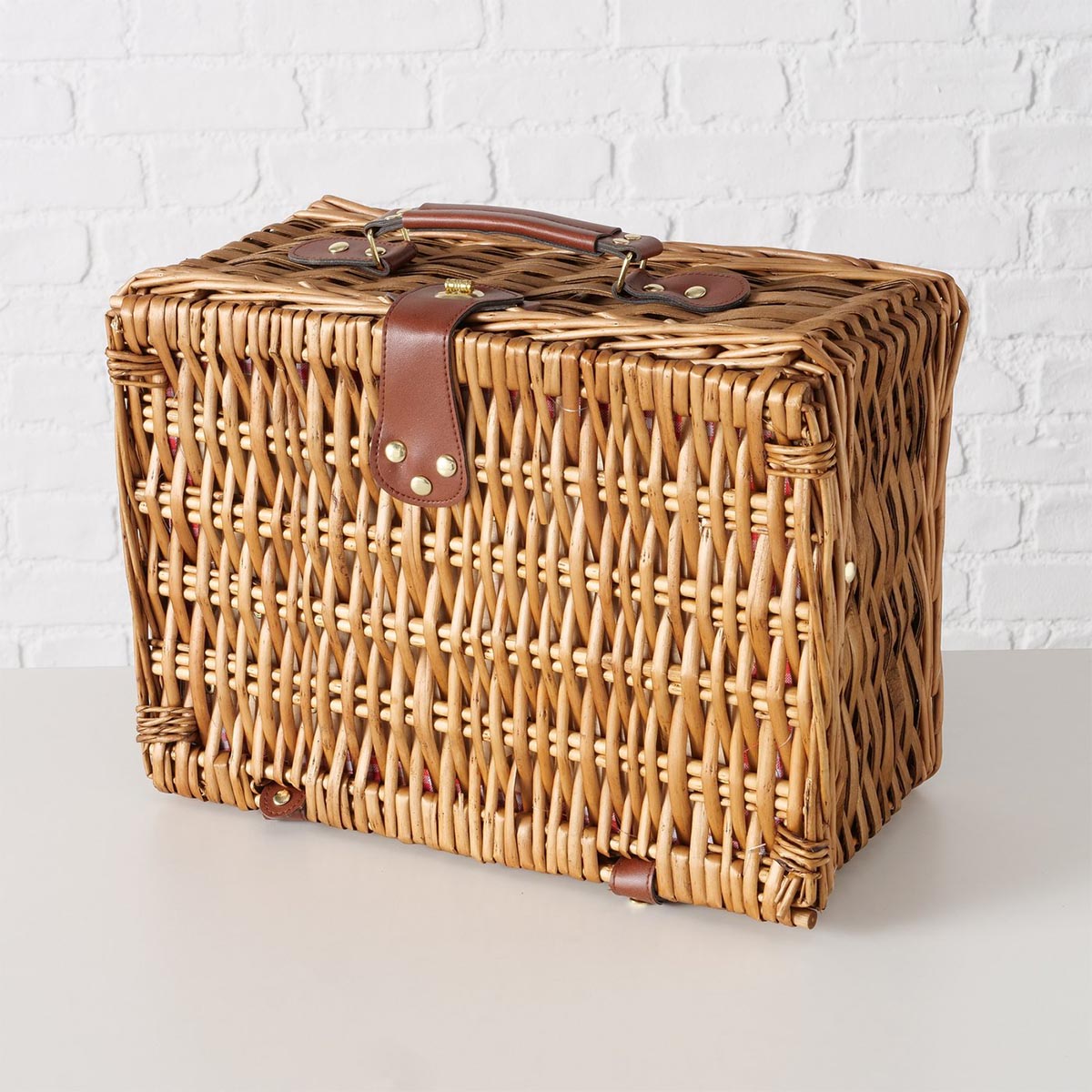 FeineHeimat Picknickkorb Darcel 13-teilig aus Weide (Salix) mit Drehverschluß