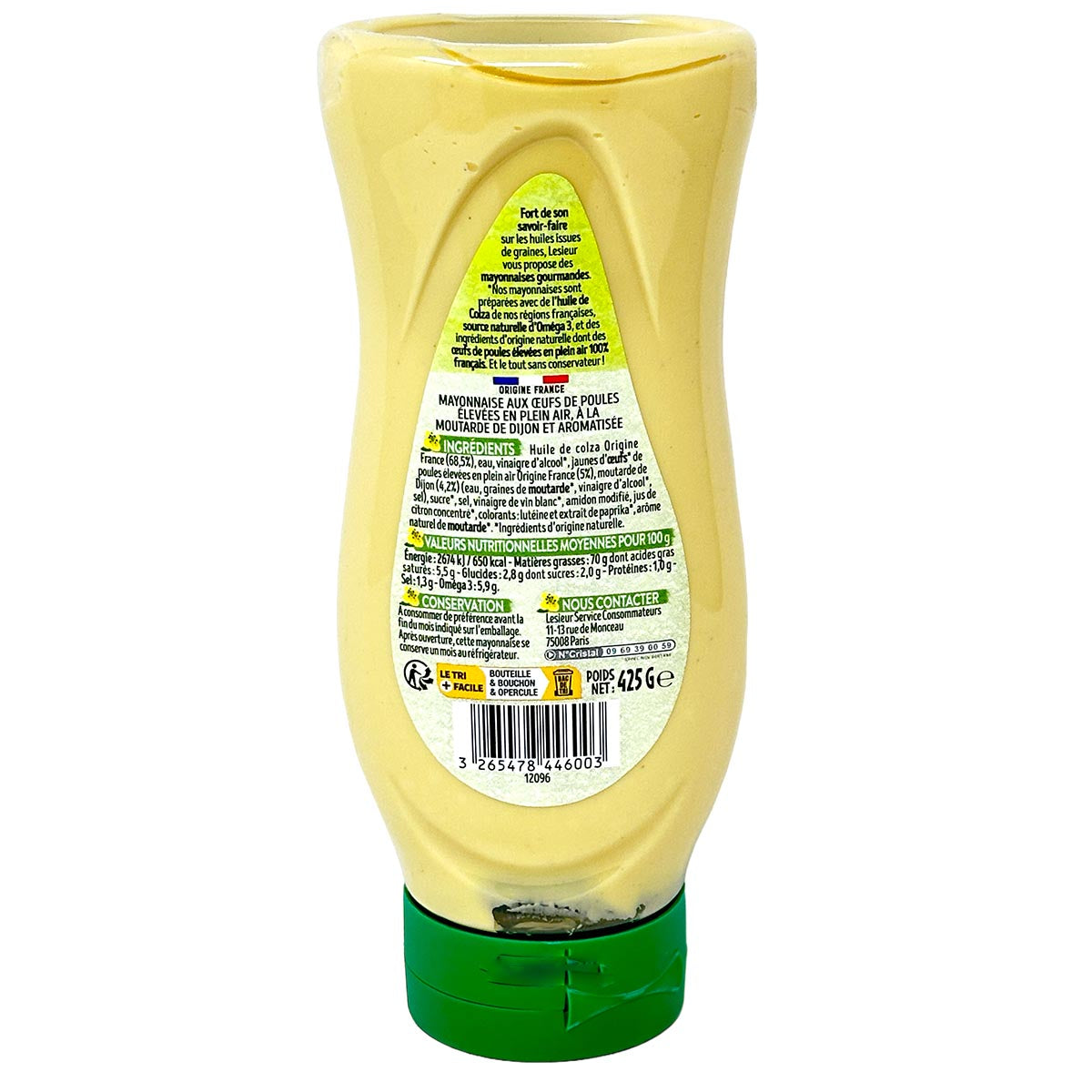 Lesieur klassische Mayonnaise mit Rapsöl in der praktischen Squeeze Flasche 425 Gr