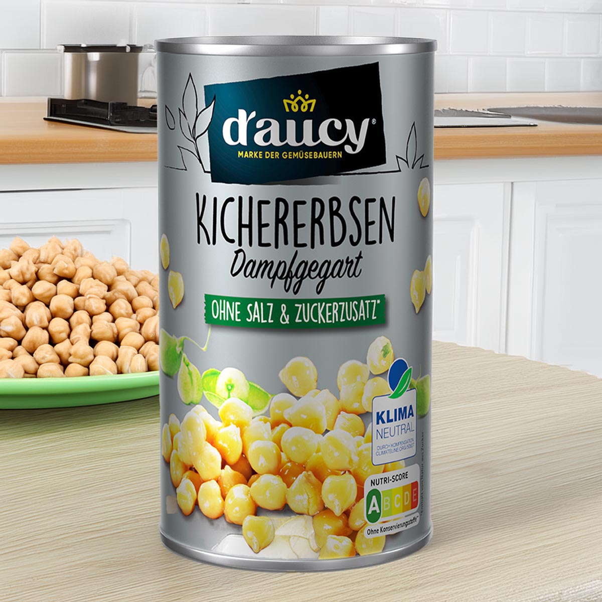 d'aucy Kichererbsen - 100% ohne Salz & Zuckerzusatz, 6 x 285g Dosen