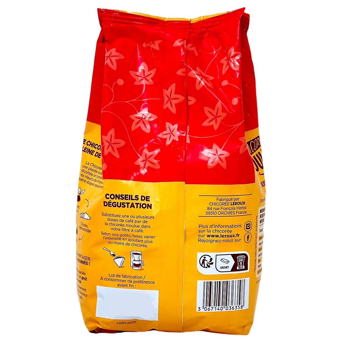 Leroux Chicorée torréfiée Moulue Gemahlener Zichorienkaffee ohne Koffein 500gr.