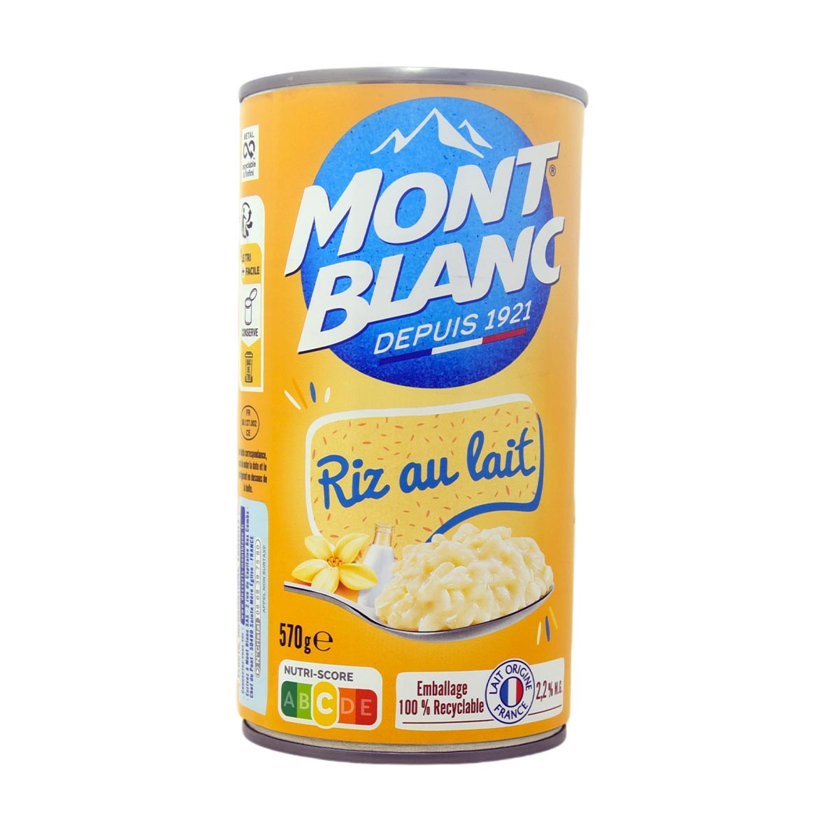 Mont Blanc RIZ AU LAIT - Cremiger Milchreis im 570g Becher, traditionell französisch