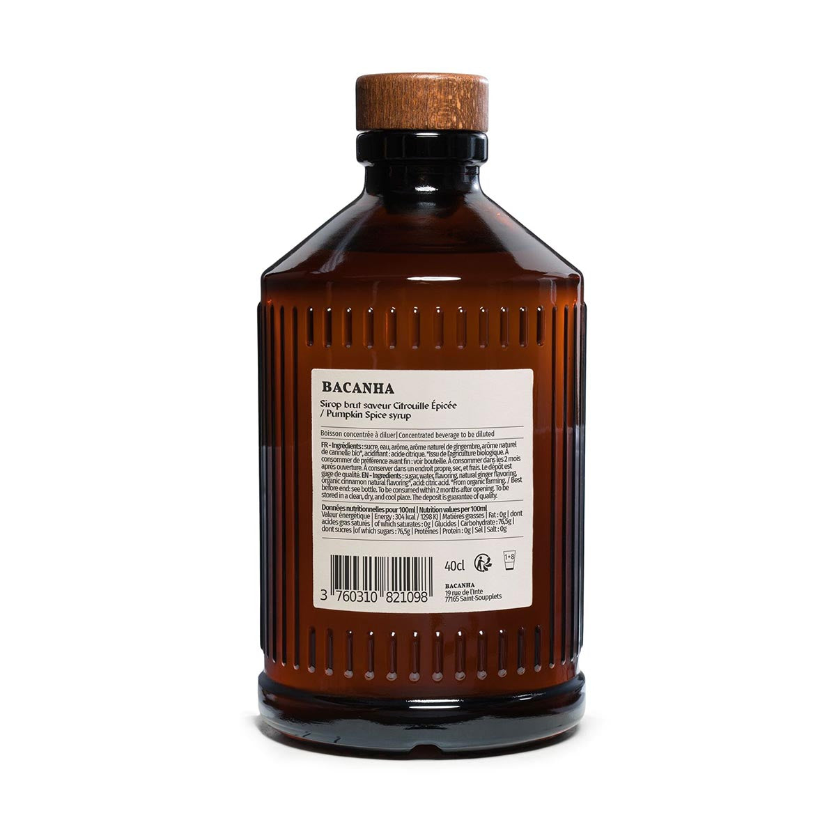 Bacanha Pumpkin Spice Sirup 400 ml - Französischer Kürbisgenuss in jeder Flasche