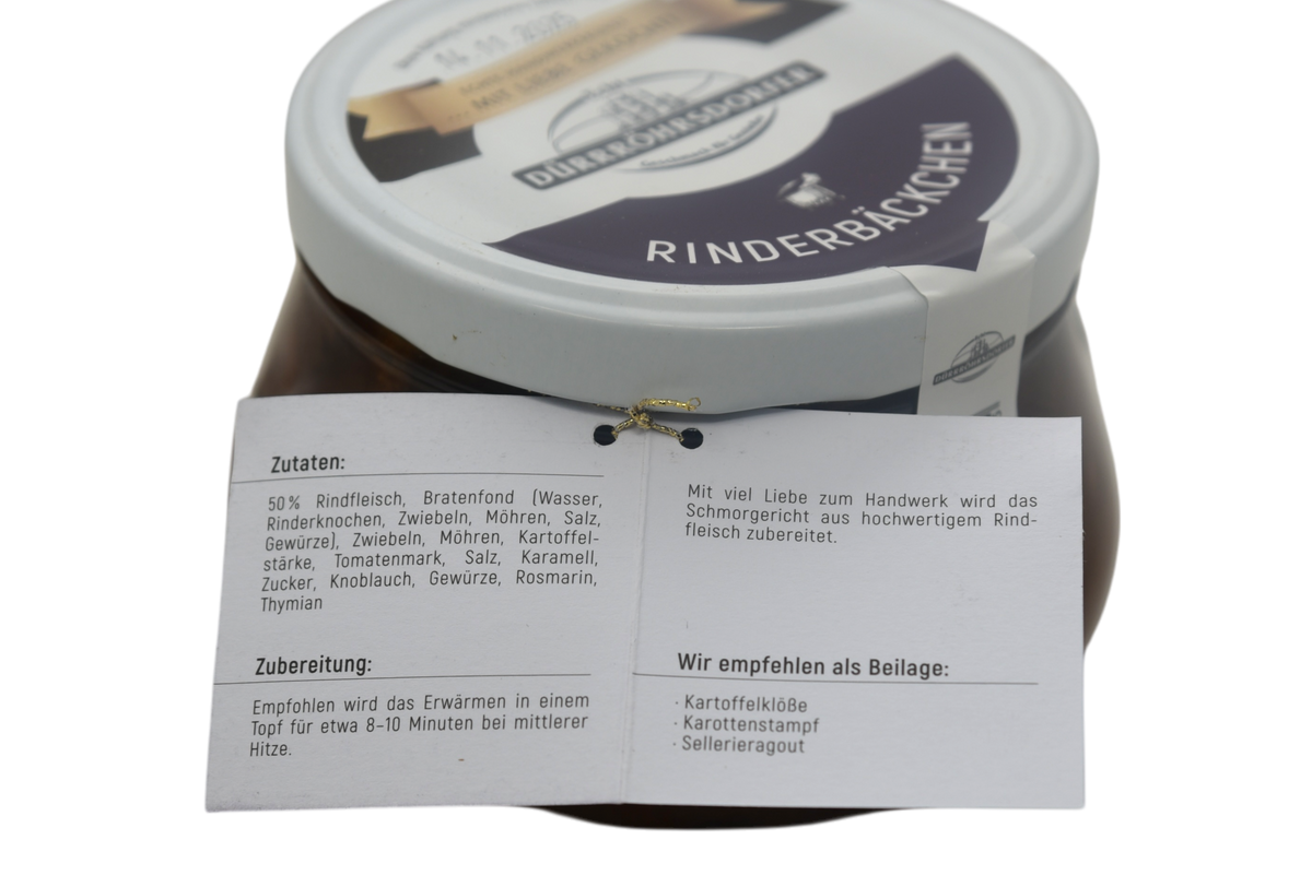 Dürrröhrsdorfer Rinderbäckchen – Zartes Fleisch im Glas, traditionell 500g
