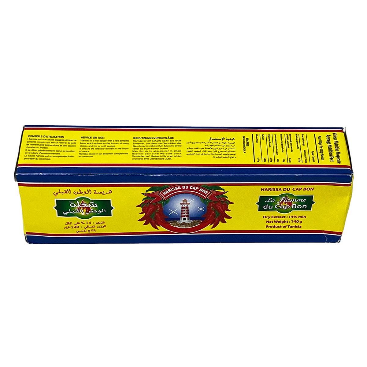 Harissa La Flamme CAP BON SEHR SCHARF CHILI Paste Sauce 4 x 140 Gramm Tube