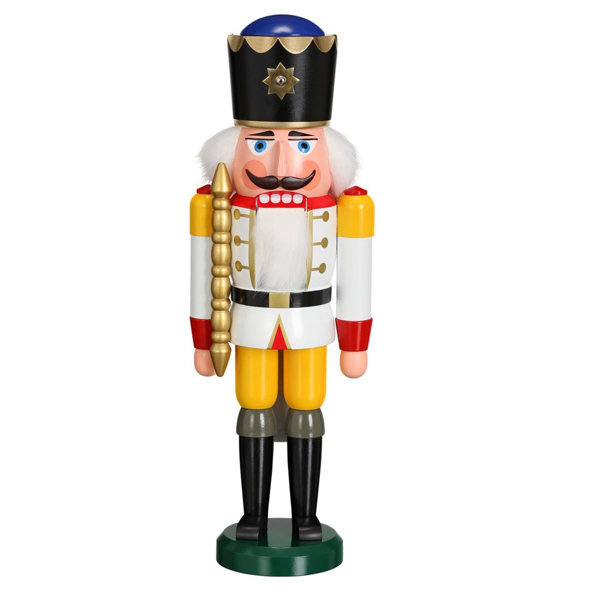 Seiffener Volkskunst Nussknacker König 39 cm weiß original Handarbeit 11201/3