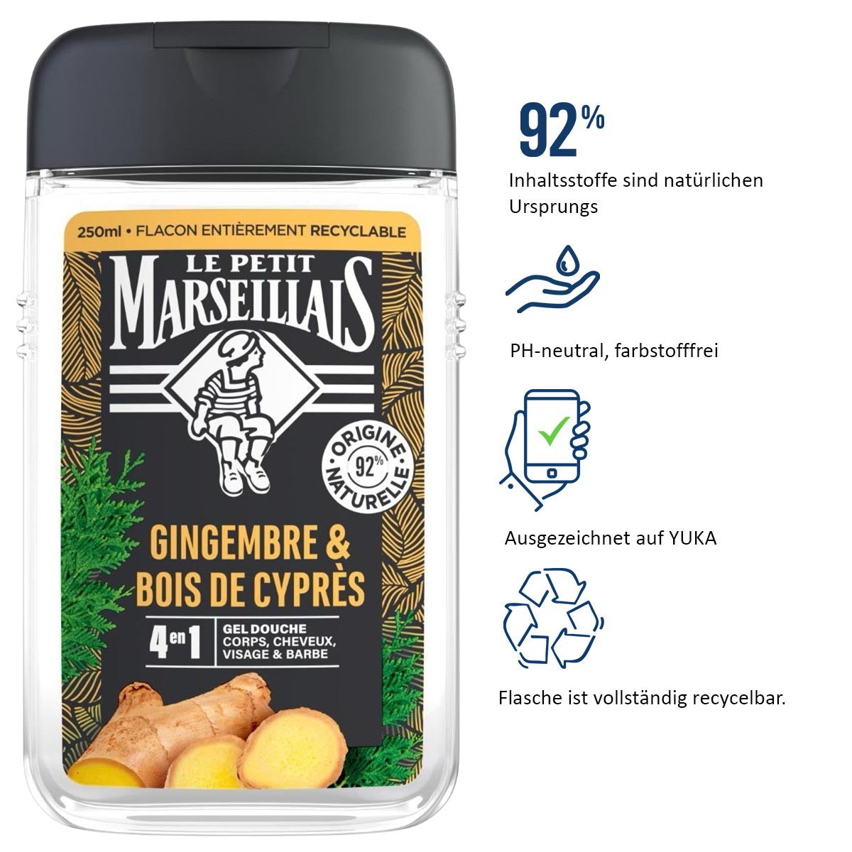 Erfrischendes Duschgel: Le Petit Marseillais Ingwer & Zypressenholz
