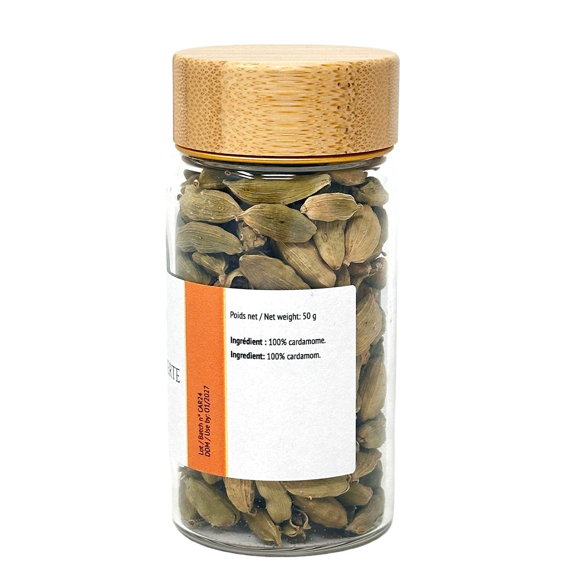 Vanissa Grüner Kardamom aus Guatemala - Edle Glasverpackung mit Bambusdeckel