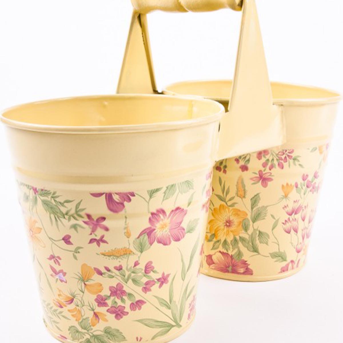 Doppelkörbchen Blumentopf Zinkblech 19x12x24cm Garten Deko