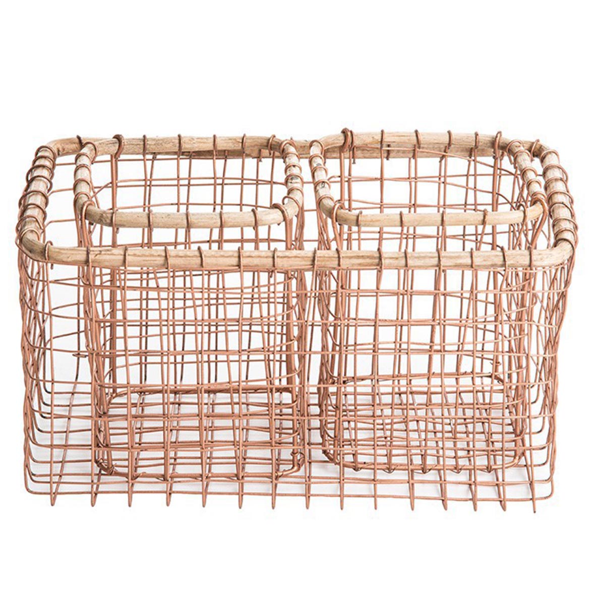 MADAM STOLTZ 15025AC Korb-Set Tradition (3 Stk.), 33x22x21 cm, Drahtkorb