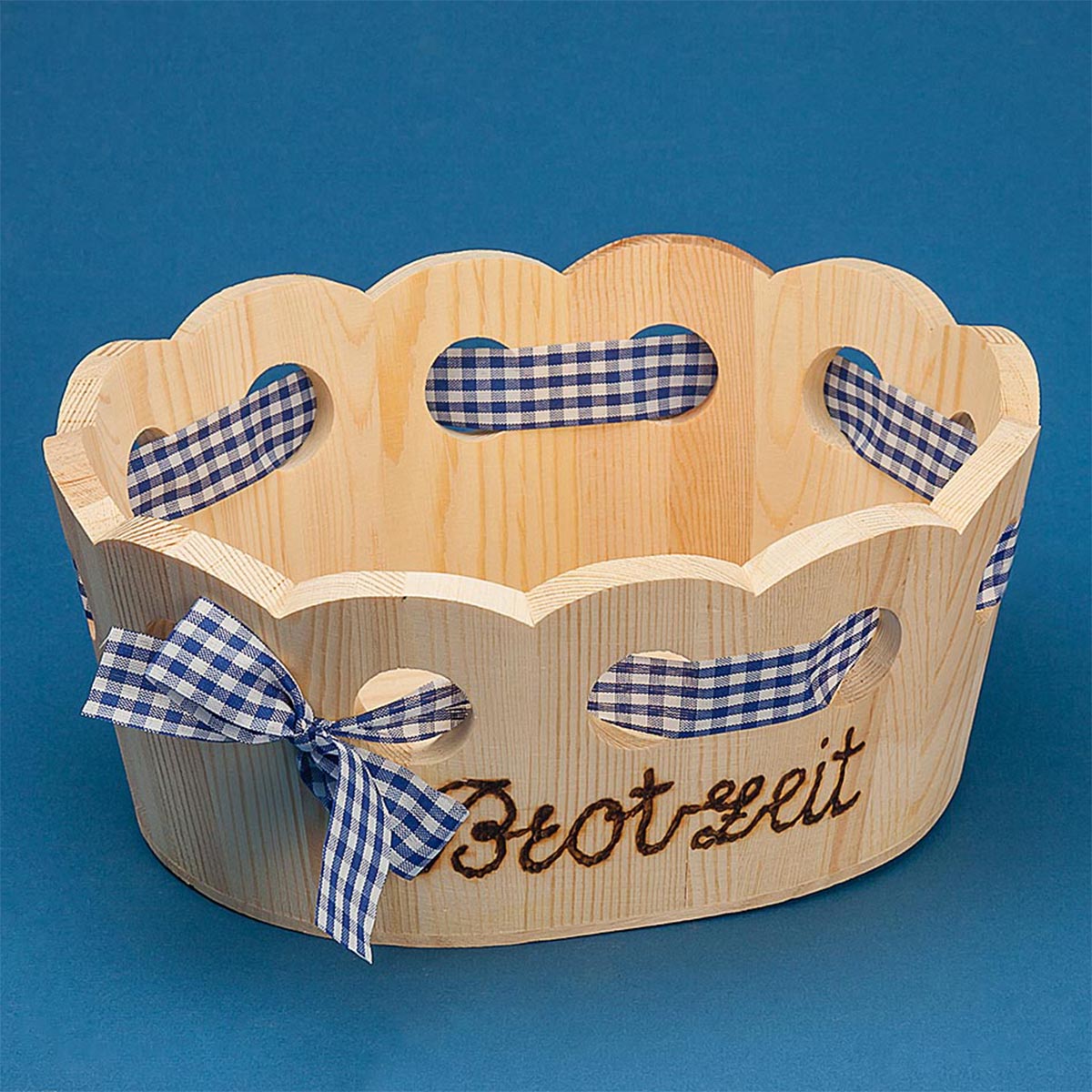 FeineHeimat Schwarzwald Holzkörbchen für Brotzeit, 28 x 22 cm, mit Stoffband