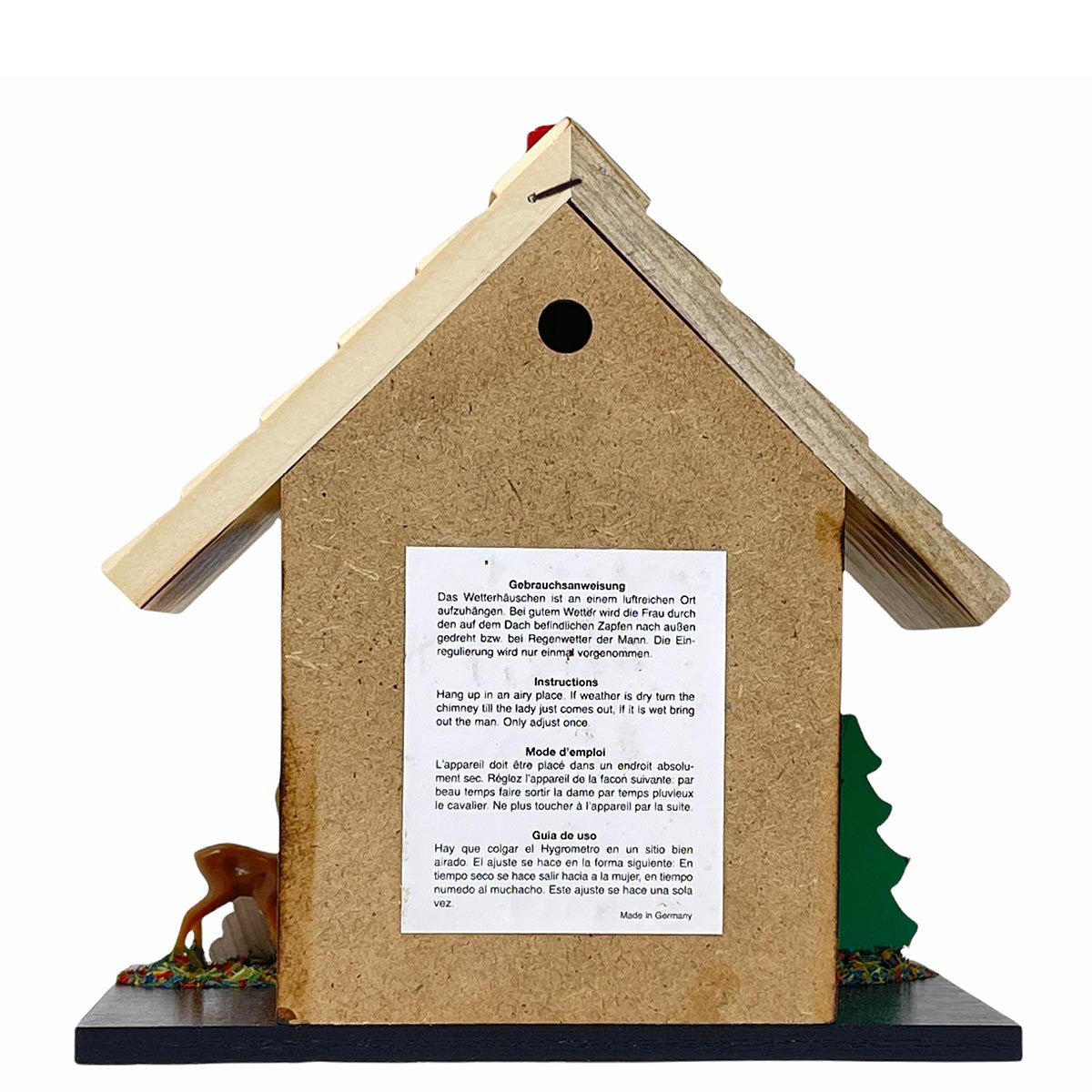 Authentische Schwarzwald Wetterstation: Holz, Made in Germany, 14 cm, Thermometer