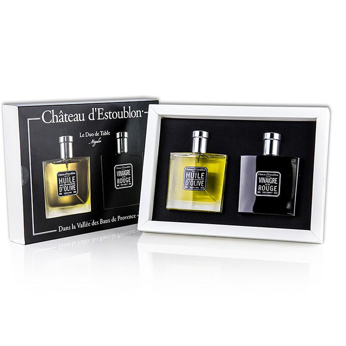 Château d’Estoublon Geschenkbox "Duo de Table" Olivenöl und Rotweinessig 2 x 100 ml