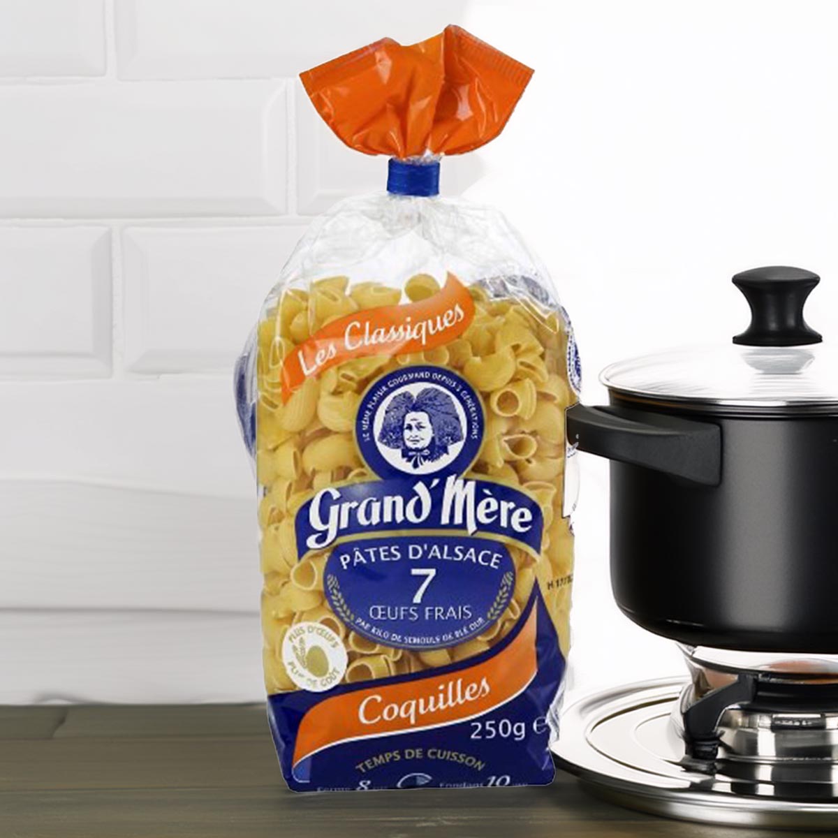 Grand' Mère Eiernudeln aus dem Elsaß Hörnchen Coquilles 250 Gramm