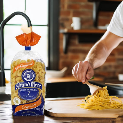 Grand' Mère Eiernudeln aus dem Elsaß Hörnchen Coquilles 250 Gramm