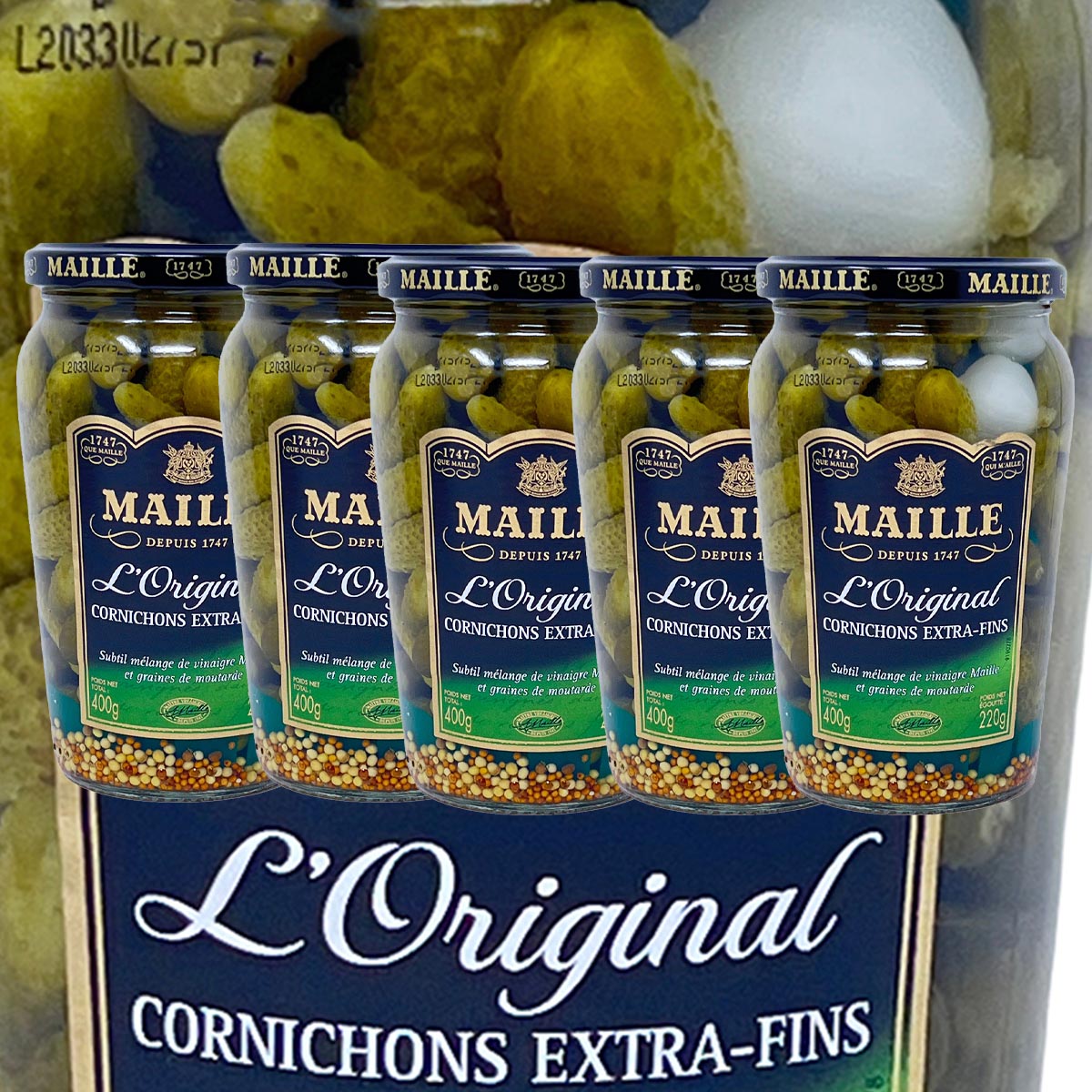 Maille Mini Gurken Cornichons Extra fein - 5 Gläser à 400g: Französischer Genuss