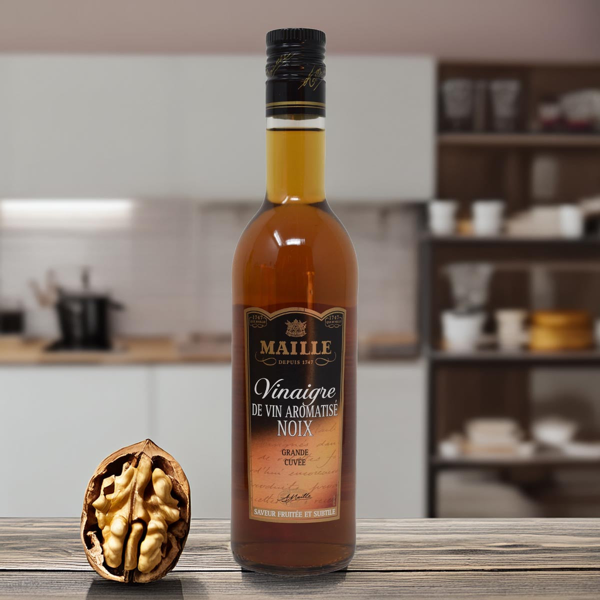 Maille Walnuss Essig – Französisches Gourmetaroma für Salate und Saucen, 500 ml
