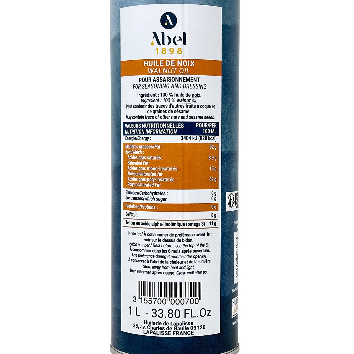 Huilerie de Lapalisse 100% Walnussöl aus Frankreich – 1L reines, aromatisches Öl