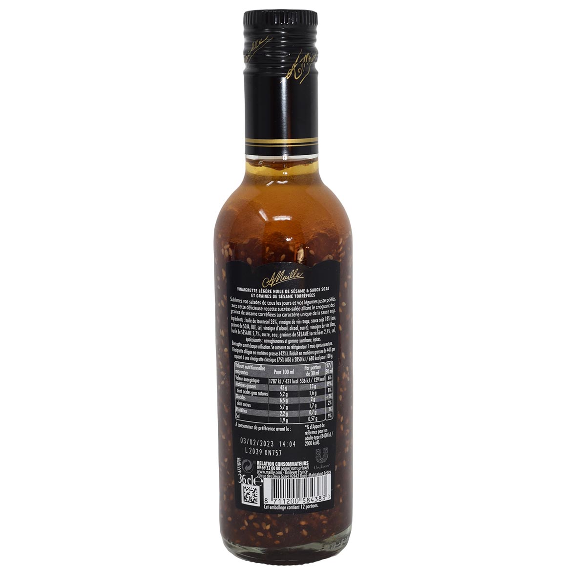 Maille Vinaigrette Salatdressing mit Sesam und Soja – 360 ml für aromatischen Genuss