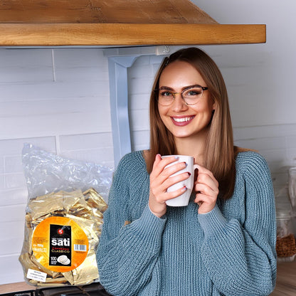 Sati Satissime Espresso Classico Kaffeepads - 100 Stück, einzeln aromaversiegelt