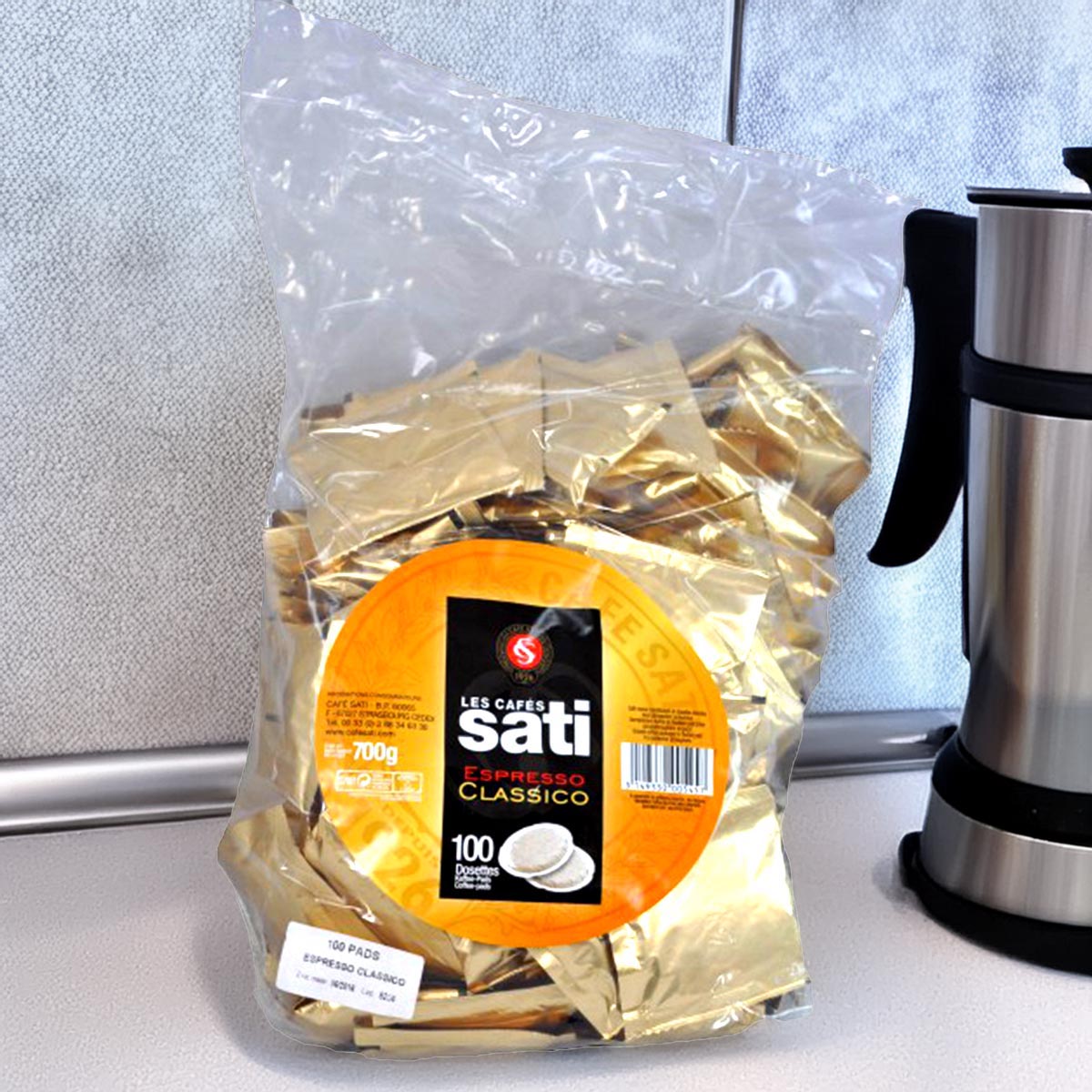 Sati Satissime Espresso Classico Kaffeepads - 100 Stück, einzeln aromaversiegelt