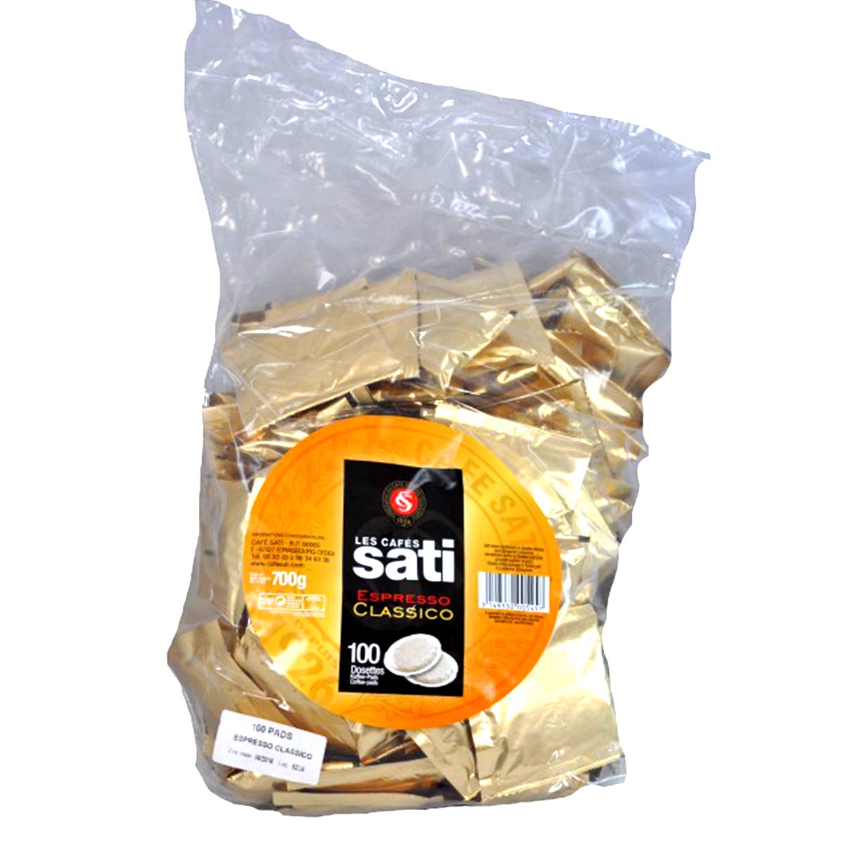 Sati Satissime Espresso Classico Kaffeepads - 100 Stück, einzeln aromaversiegelt