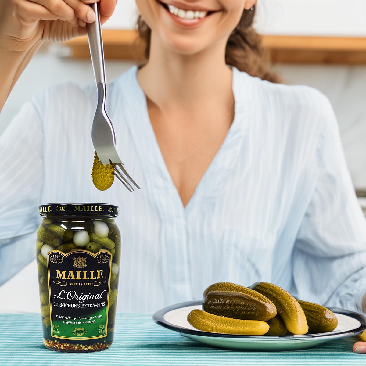 Maille Mini Gurken Cornichons Extra Fein – Französische Delikatesse, 675g Genuss!