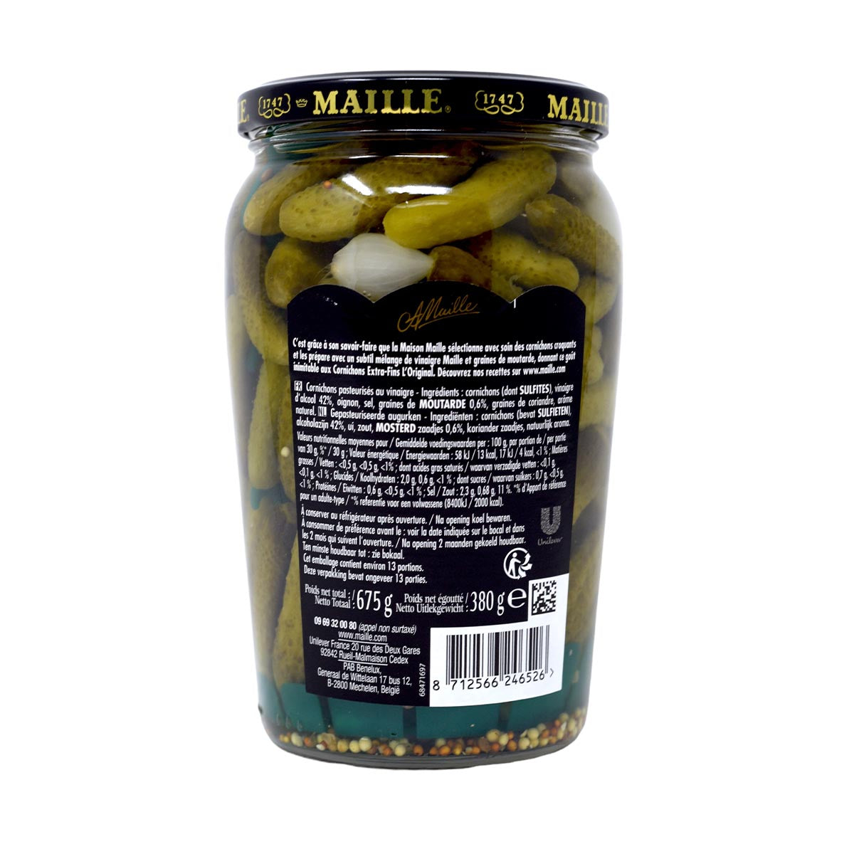 Maille Mini Gurken Cornichons Extra Fein – Französische Delikatesse, 675g Genuss!