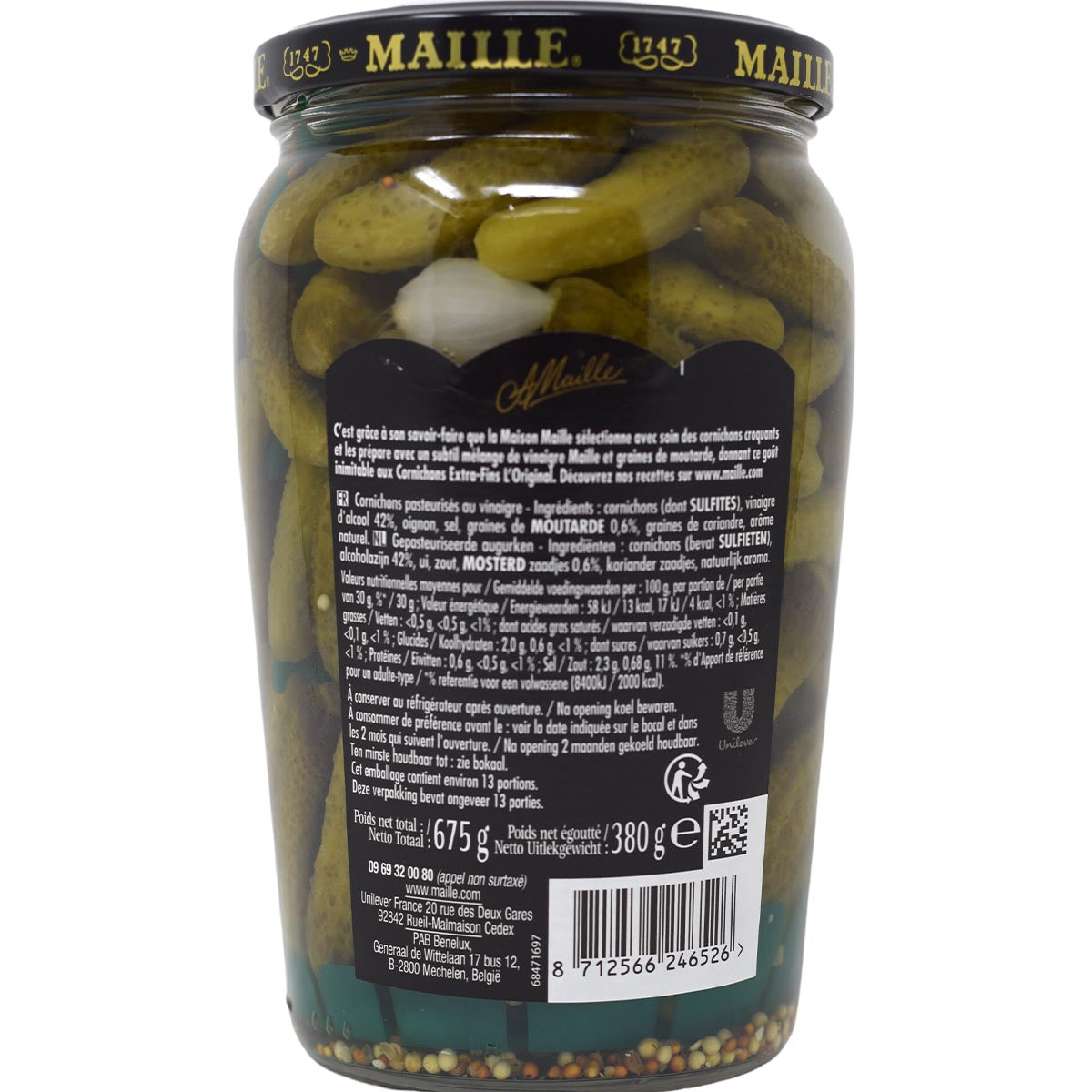 Maille Mini Gurken Cornichons Extra Fein – Französische Delikatesse, 675g Genuss!