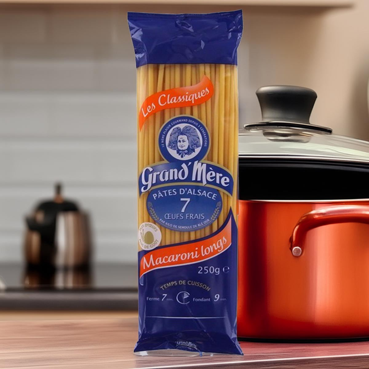 Grand' Mère Eiernudeln aus dem Elsaß Macaronis Longs / Makkaroni lang   250 Gr.