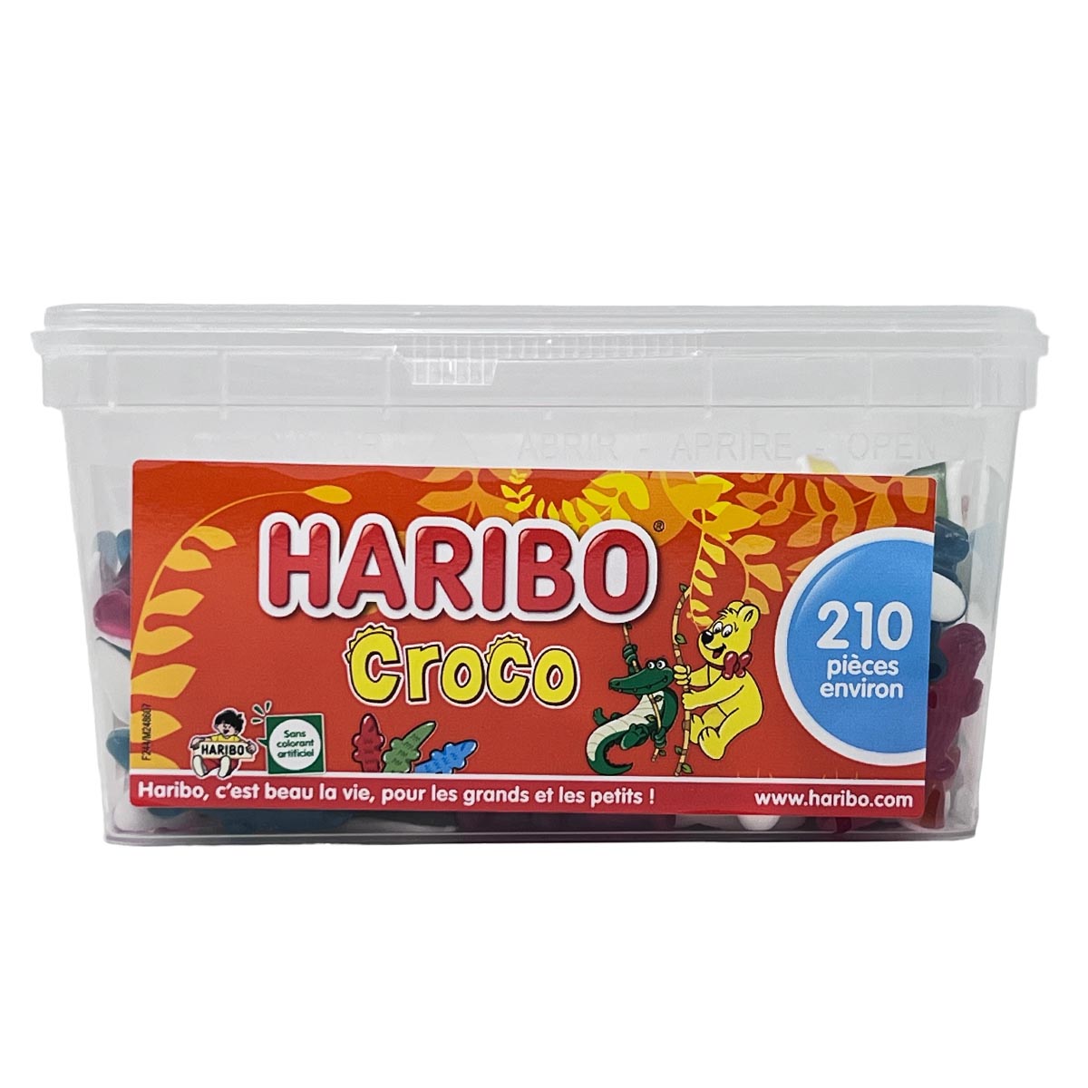 Haribo Croco Krokodile: Bunte Gummibonbons, 1155 g Dose aus Frankreich