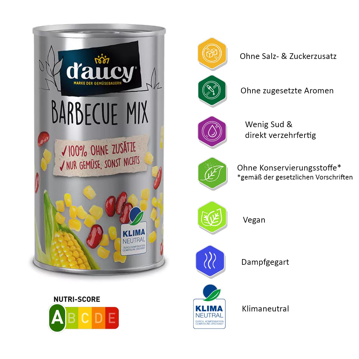 d'aucy Barbecue Mix 100% ohne Salz und Zuckerzusatz,    285g Dose