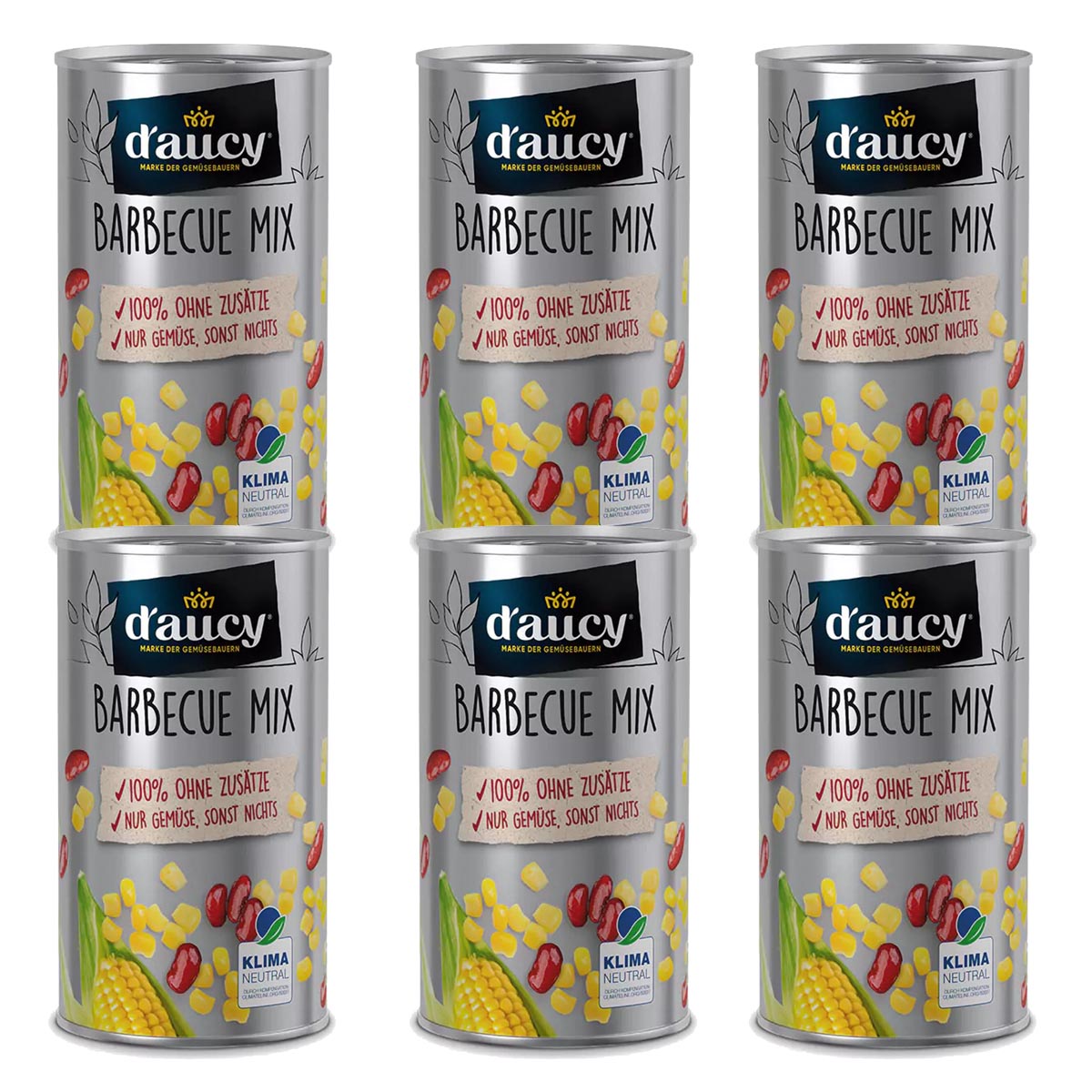 d'aucy Barbecue Mix - -- 100% ohne Salz und Zuckerzusatz,    6x285g Dose